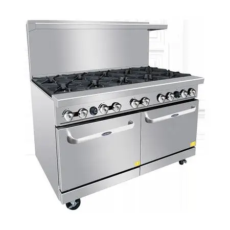 New 60in 10 Burner Range 2 Ovens, Casters, Cookrite AGR-10B LP or Nat