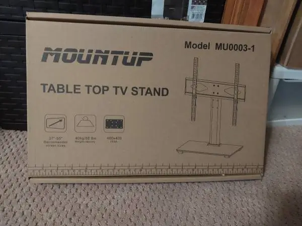 NEW Table Top TV Stand with Mount for 37-55 Inch TVs Height Adjustable