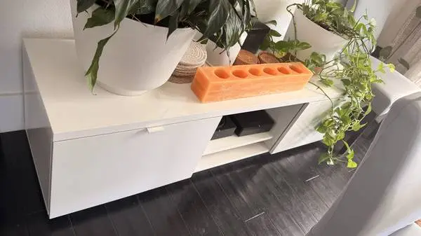 White High-Gloss TV Stand + Estate Sale (tools, etc.)