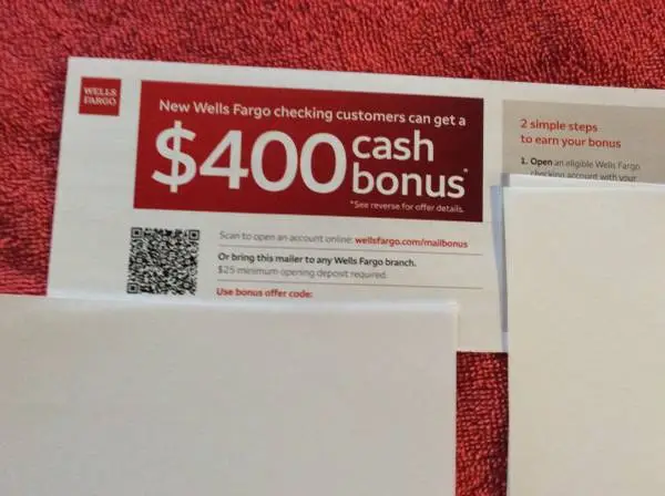 Wells Fargo Bank Code $400