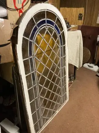 Stained glass leaded sash , very old . Offers taken