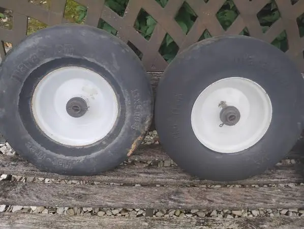 Front flat free 13x5x6 mower tires