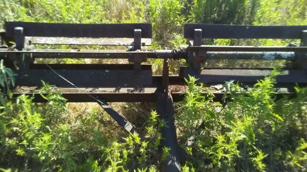 antique two row corn stalk cutter
