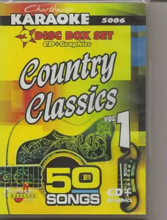 Karaoke CHARTBUSTER Country Classics 3 Disc Box Set CDG Disc 50 SONGS