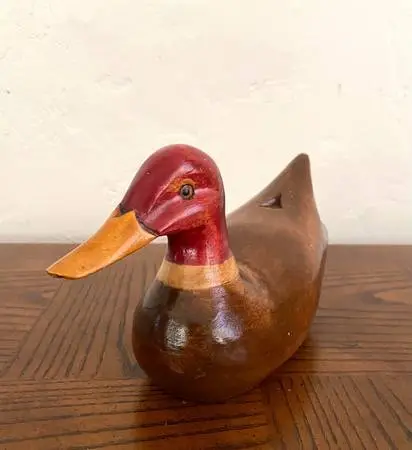 Vintage Wood Carved Duck Decoy