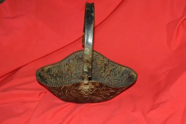 Vintage Hand Made Cooper basket grapes made in India.