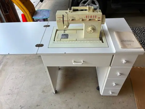 Singer sewing machine with custom table