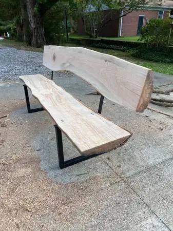 Rustic Live Edge Maple Bench