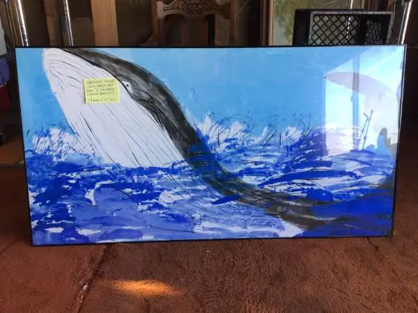 AWESOME ,  FRAMED  WHALE  ART FROM Z GALLERIES