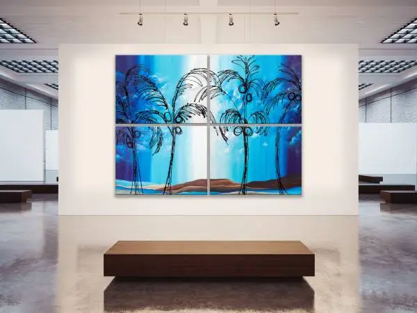 Monumental 8ft x 6ft Palm Tree Painting - Original Canvas Art