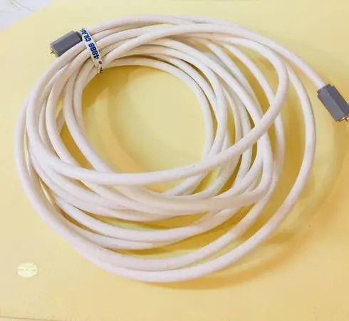 Amphenol 20 Foot 6 Series White Twist Coax to Twist Coax Cable Rounded