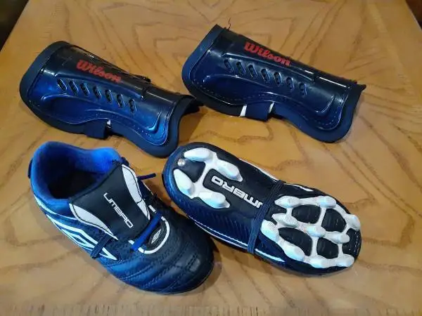 Kids Soccer Cleats and Shin Guards