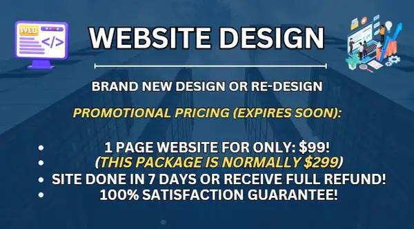 🔥🎁$99 WEBSITE + FREE LOGO, SEO, & SO MUCH MORE ✅ READY IN 7 DAYS🚨🔥