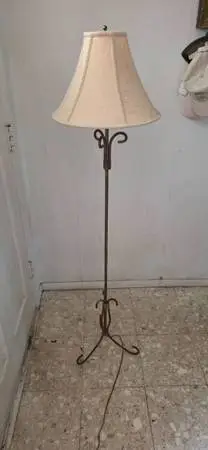 Adorable Antique Floor Lamp-New Silk Shade-Works Perfectly
