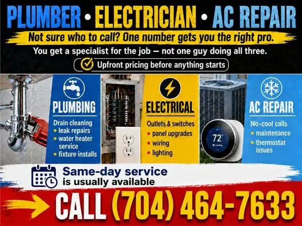 ✅ Plumber • Electrician • AC - HVAC Repair – No Shortcuts, Solid Work