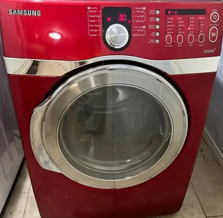 Red Samsung Electric Dryer