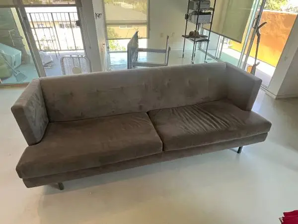CB2 Avec Sofa - Grey w/ Metal Legs - USED OBO