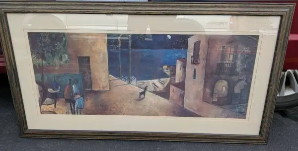 Beautiful Signed Print Matted in Wood Frame