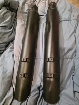 Harley Davidson OEM Blacked Out Slip On Exhaust Pipes