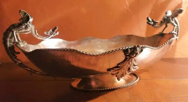 REDUCED! Vintage 1930s Italian Gothic Dragon A1000 Silver Centerpiece