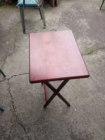 Solid wood tv trays with stand set of 2