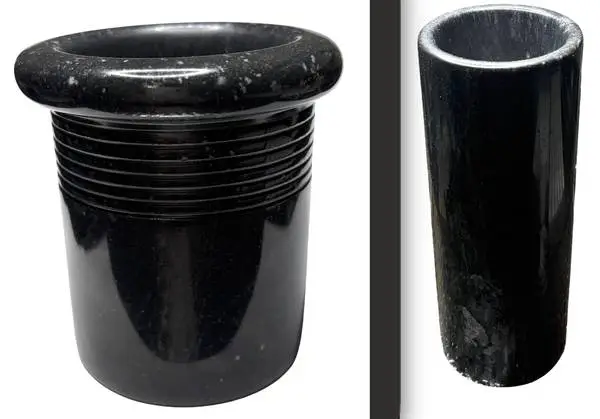 Rare Set: Vintage 1985 IKEA NATURELL Solid Marble Vase & Holder