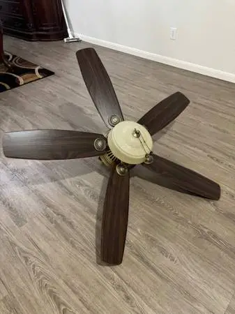 Complete Ceiling Fan Great condition Hampton Bay 52-BRW with Light - $