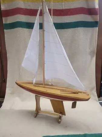 Vintage Sailboat Model on display stand
