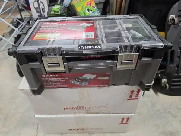 Husky Cantilever Tool Box Full of Crafting Supplies