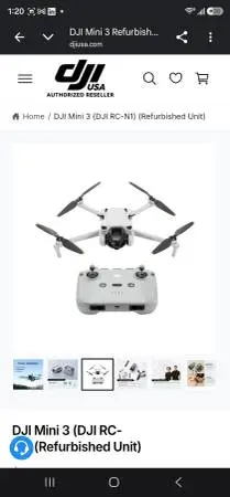 DJI Mini 3 (DJI RC-N1) (Refurbished Unit) New in the box unopened