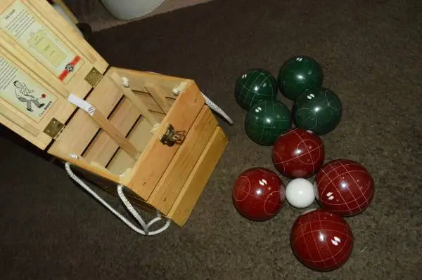 Vintage Sportcraft Eddie Bauer Bocce Ball Set In Wooden Box