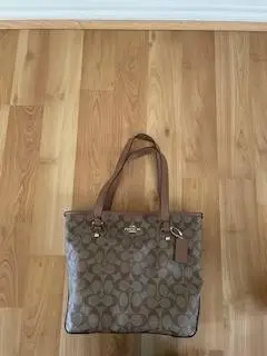 Coach Zip Top Tote in Signature Coated Canvas
