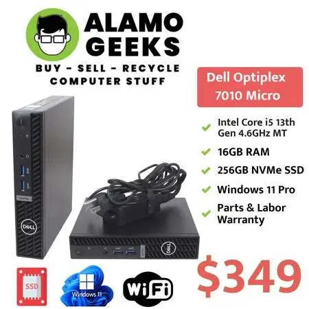 Dell OptiPlex 7010 Micro PC | 13th Gen i5-13500T | 16GB RAM | 256GB SS