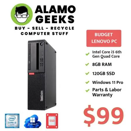Lenovo ThinkCentre M800 SFF Desktop PC - Quad Core i5, 8GB RAM, SSD