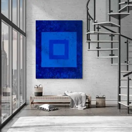 Monumental Modern Abstract Miami Blue 3 - 60x48 Original Canvas Art