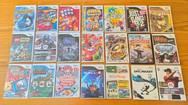 Huge Lot of 21 Nintendo Wii Games: Mario Strikers, Lego, Bakugan, etc