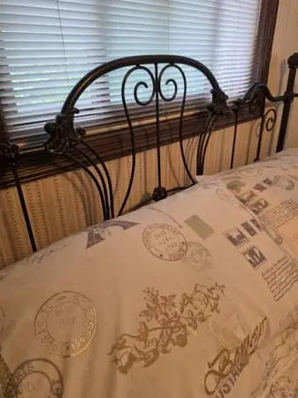 California king size wrought iron bed.