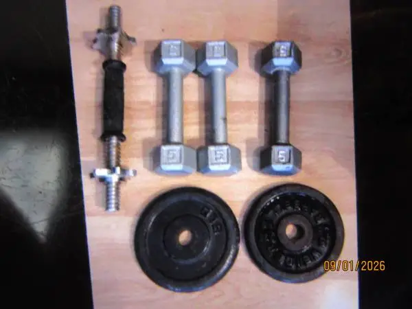 Multiple weights and dumbbells