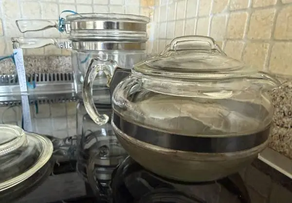 One Price All! Vintag Pyrex/ Fire King Coffee Pot, Tea Pot, Dbl Boiler