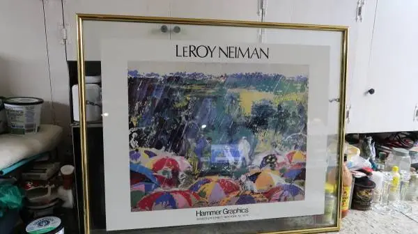 LEROY NEIMAN 28 1/2 X 34 1/2 ARNOLD PALMER GOLF FRAMED PICTURE