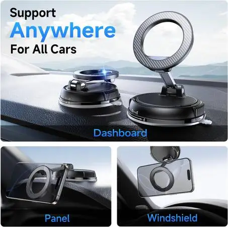 Car Phone Holder for Magsafe [78+LBS Max Suction & 2400gf Magnetic] |