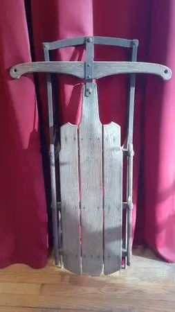 Vintage Flexible Flyer Wooden Sled Metal Runners