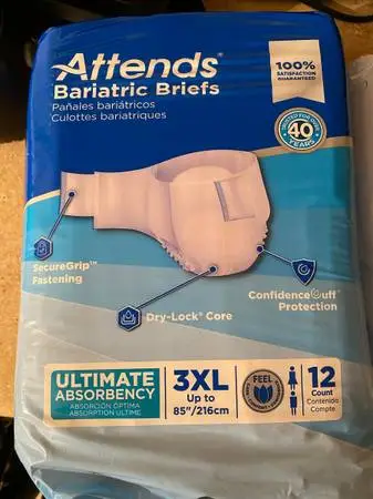 Adult Diapers Size 3XL (lot of 24 packs)