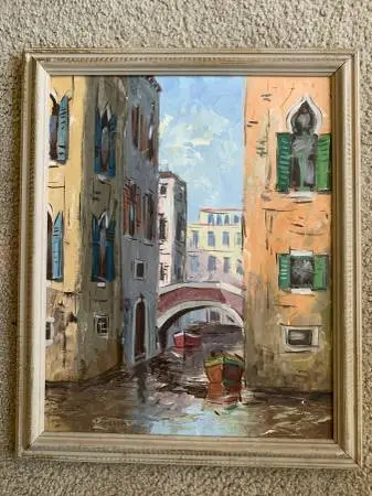 Vintage Oil Art Painting on Canvas Original