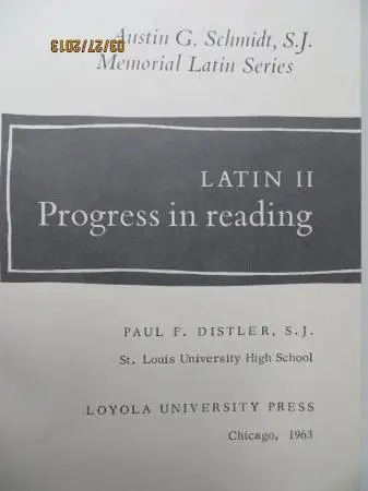 LATIN II Progress In Reading