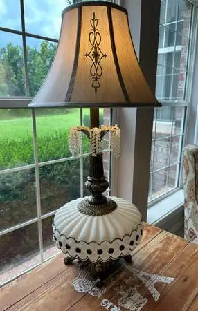 Rare Antique Cast Brass Ornate Table Lamp