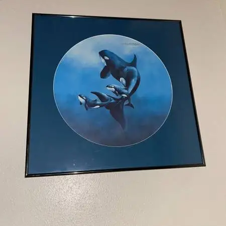 Rare Annette Hartzell Print Orca Killer Whales framed