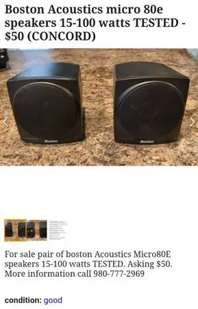 Boston Acoustics micro 80e speakers 100 watts
