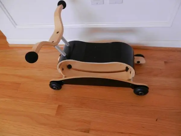 Toddler Wood Scoot Around Ride-On Toy Balance Bike Rubberized Wheels