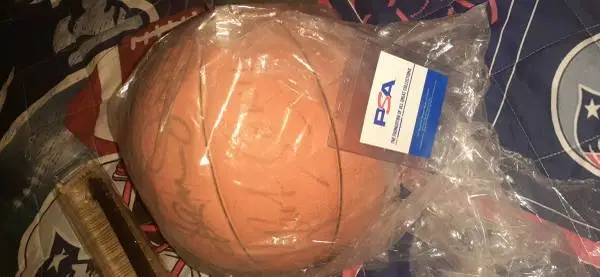 Bob Cousy & Sam Jones signed basketball